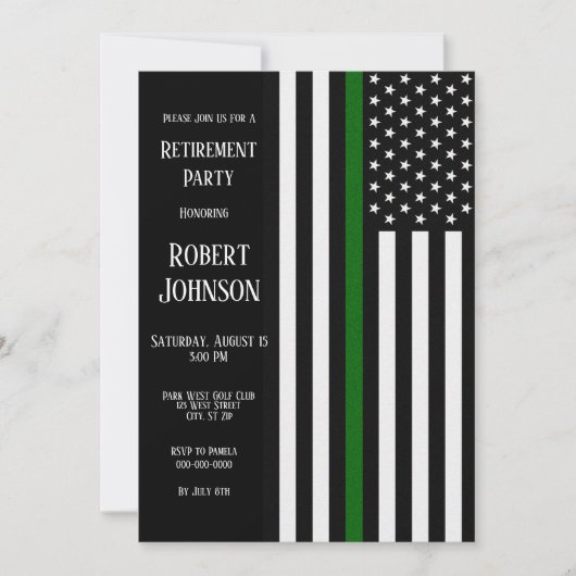 Thin-Green-Line-Einstellung Einladung (Vorderseite)