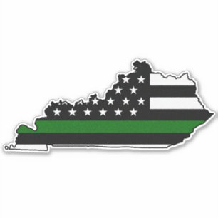 Thin Green Line Flag Kentucky Aufkleber