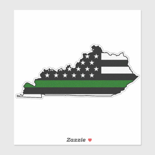 Thin Green Line Flag Kentucky Aufkleber (Blatt)