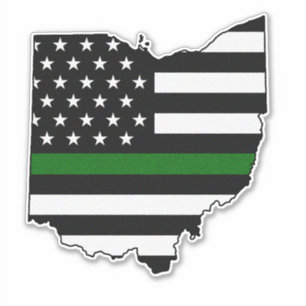 Thin Green Line Flag Ohio Aufkleber
