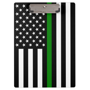 Thin Green Line Flag: Patriotische Veteranen des M Klemmbrett