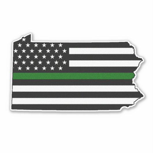 Thin Green Line Flag Pennsylvania Aufkleber (Vorderseite)