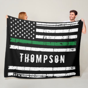 Thin Green Line Flag Personalisiert Militär Fleecedecke