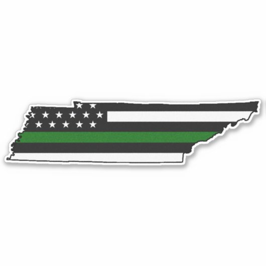 Thin Green Line Flag Tennessee Aufkleber (Vorderseite)