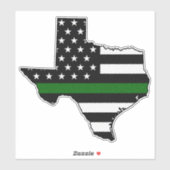 Thin Green Line Flag Texas Aufkleber (Blatt)
