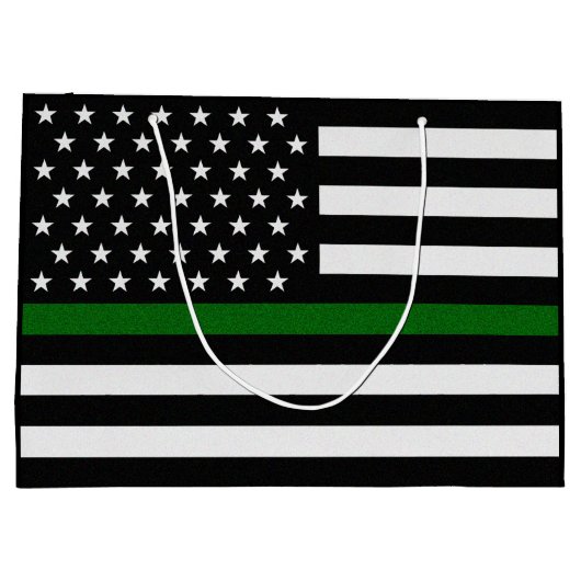 Thin-Green-Line-Flagge Große Geschenktüte (Rückseite)