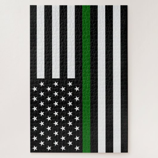 Thin-Green-Line-Flagge Puzzle (Vertikal)