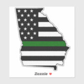 Thin Green Line Georgia Flag Aufkleber (Blatt)