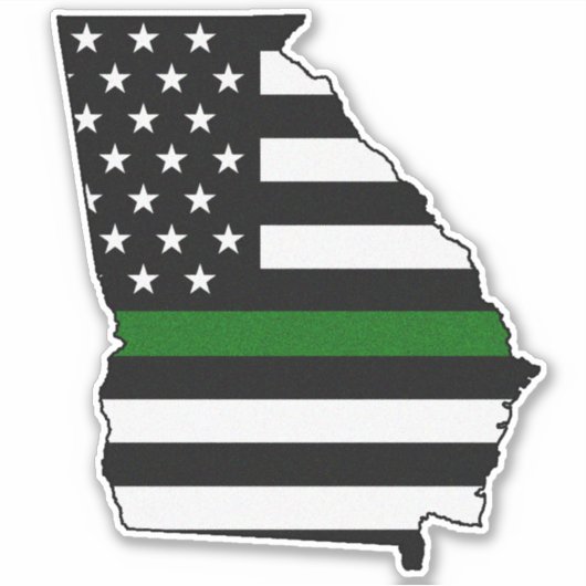 Thin Green Line Georgia Flag Aufkleber (Vorderseite)