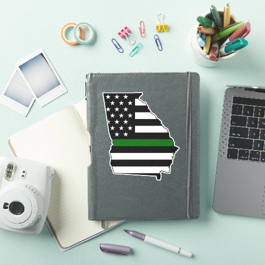 Thin Green Line Georgia Flag Aufkleber (iPad Hülle)