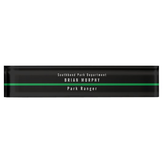 Thin Green Line Military Modern Monogram Namensplakette (Vorderseite)
