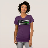 Thin Green Line Military & Veterans American Flag T-Shirt (Vorne ganz)