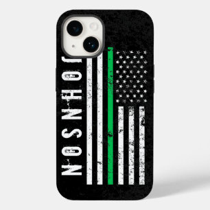 Thin Green Line Themed Flag   INDIVIDUELLE NAME Case-Mate iPhone 14 Hülle