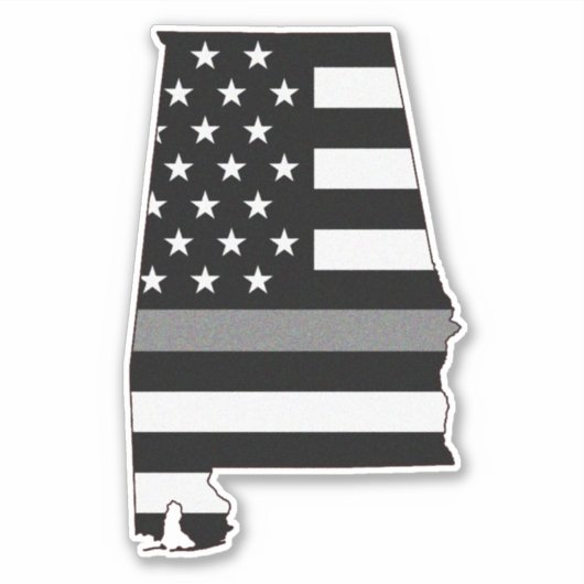 Thin Grey Line Alabama Flag Aufkleber (Vorderseite)