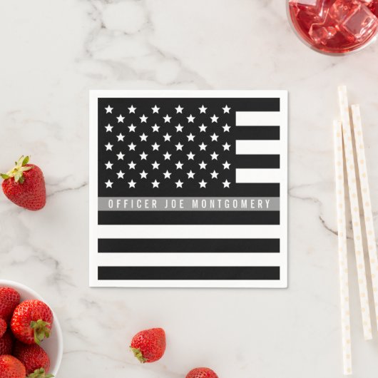 Thin Grey Line American Flag Retirement Party Serviette (Beispiel)
