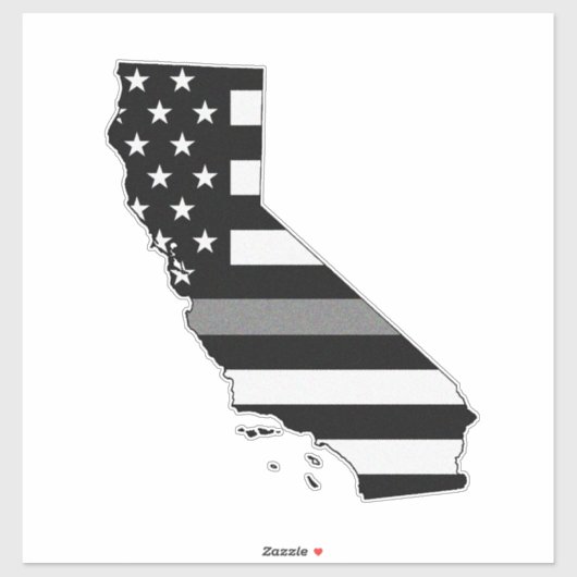 Thin Grey Line Flag California Aufkleber (Blatt)