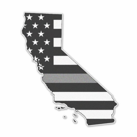 Thin Grey Line Flag California Aufkleber (Vorderseite)