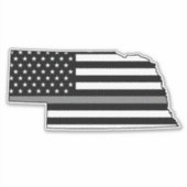 Thin Grey Line Flag Nebraska Aufkleber (Vorderseite)