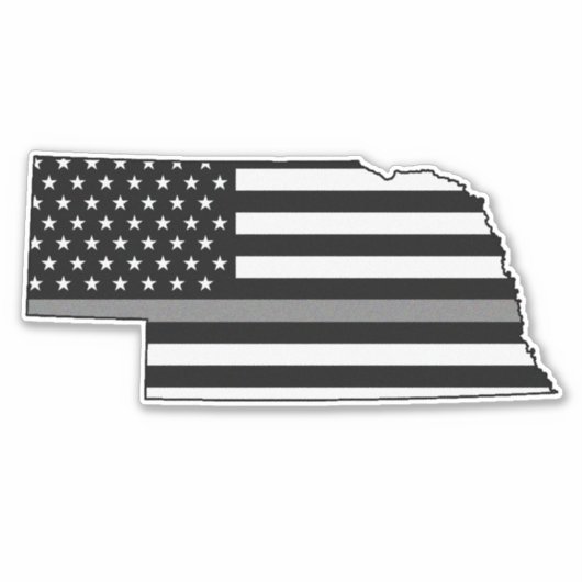 Thin Grey Line Flag Nebraska Aufkleber (Vorderseite)