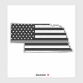 Thin Grey Line Flag Nebraska Aufkleber (Blatt)