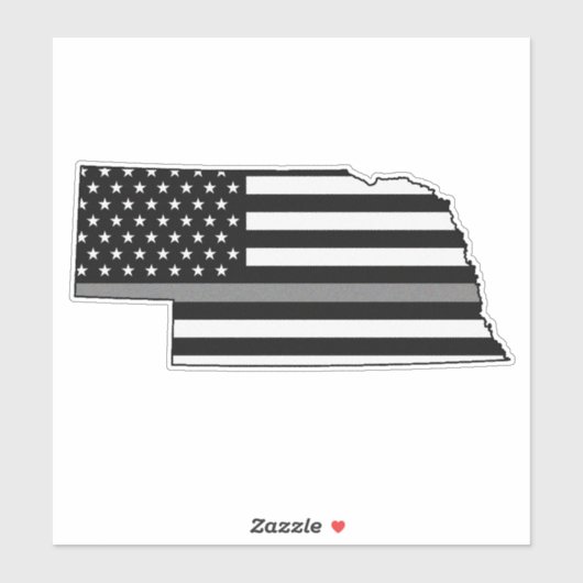 Thin Grey Line Flag Nebraska Aufkleber (Blatt)