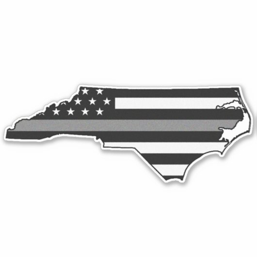 Thin Grey Line Flag North Carolina Aufkleber (Vorderseite)