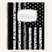 Thin Grey Line Flag Notizblock (Vorderseite)