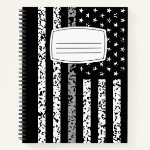 Thin Grey Line Flag Notizblock