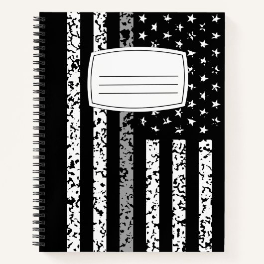 Thin Grey Line Flag Notizblock (Vorderseite)