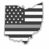 Thin Grey Line Flag Ohio Aufkleber (Vorderseite)