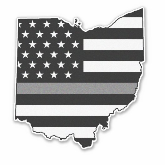 Thin Grey Line Flag Ohio Aufkleber (Vorderseite)