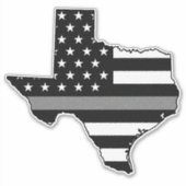 Thin Grey Line Flag Texas Aufkleber (Vorderseite)