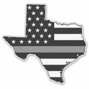 Thin Grey Line Flag Texas Aufkleber