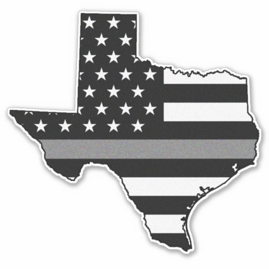 Thin Grey Line Flag Texas Aufkleber (Vorderseite)