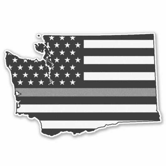 Thin Grey Line Flag Washington Aufkleber (Vorderseite)