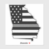 Thin Grey Line Georgia Flag Aufkleber (Blatt)
