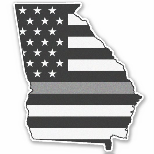Thin Grey Line Georgia Flag Aufkleber (Vorderseite)