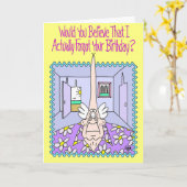 THIN HEAAED Belated Birthday Card Karte (Gelbe Blume)