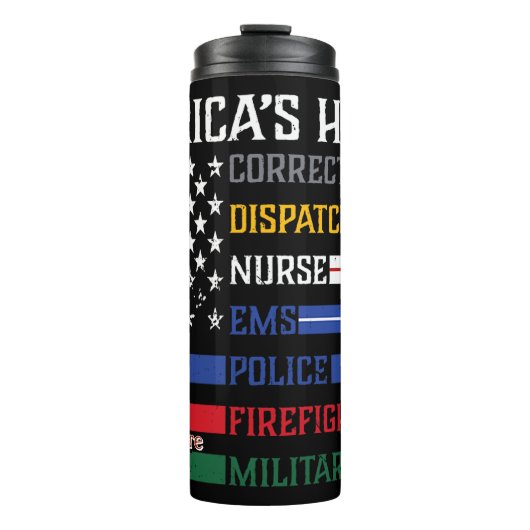 Thin Line America's Heroes Design Thermosbecher (Vorderseite)