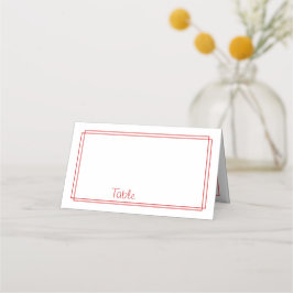 Thin Line Border l Red and White Platzkarte