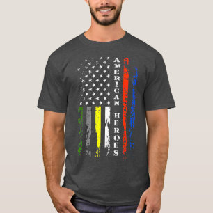 Thin Line First Responder Patriotic American T-Shirt
