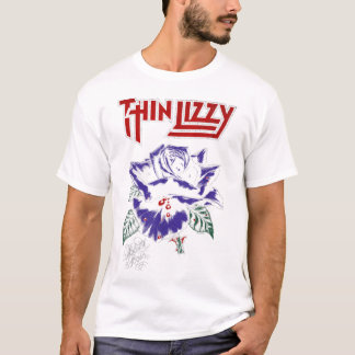 Thin Lizzy Black Rose Color T-Shirt
