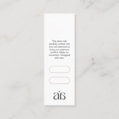 Thin Modern Logo Price Hang Tag Card (Rückseite)
