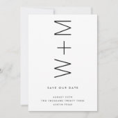 THIN MODERN MONOGRAMM NAMES SAVE THE DATE EINLADUNG (Vorderseite)