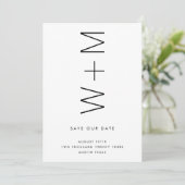 THIN MODERN MONOGRAMM NAMES SAVE THE DATE EINLADUNG (Stehend Vorderseite)