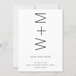 THIN MODERN MONOGRAMM NAMES SAVE THE DATE EINLADUNG