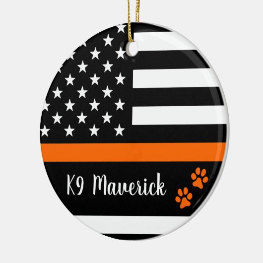 Thin Orange Line - Search & Rescue - SARS K9 Dog Keramik Ornament (Links)