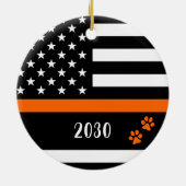 Thin Orange Line - Search & Rescue - SARS K9 Dog Keramik Ornament (Hinten)
