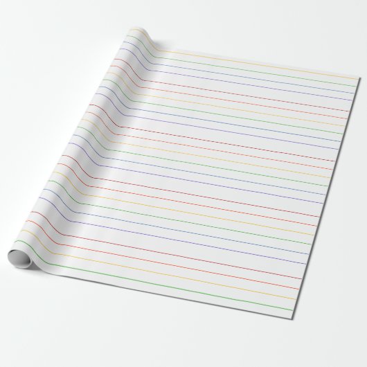 Thin Rainbow Stripes Geschenkpapier (Ungerollt)