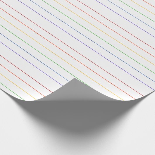 Thin Rainbow Stripes Geschenkpapier (Ecke)
